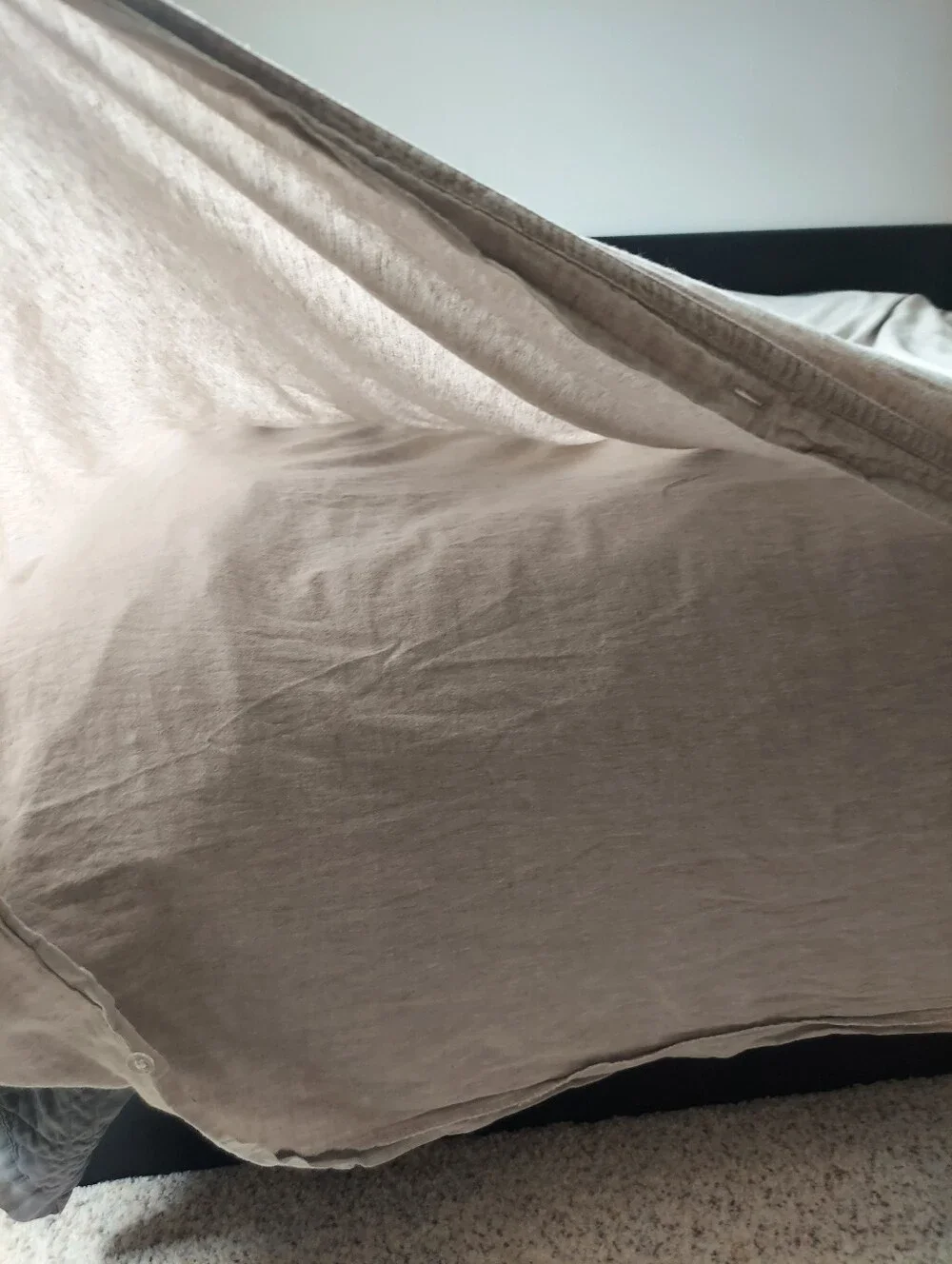Kenneth Cole Linen Cotton Blend Beige Duvet Cover King Size Bed